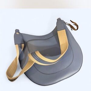 Elegant Gray and Tan Crossbody Bag
